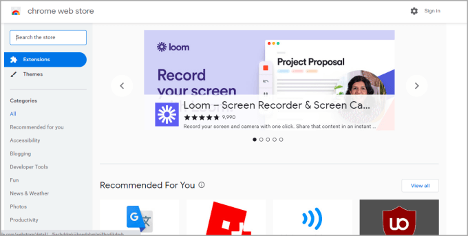 chromeウェブストア