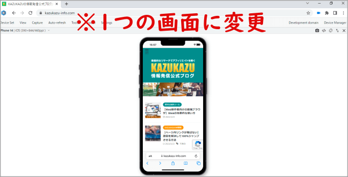 Bliskで画面が1つになった画面