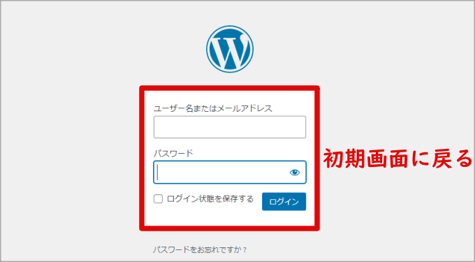 初期のWordPress管理画面