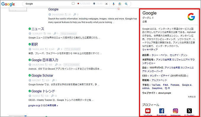 ナレッジパネルの事例画像（組織編）